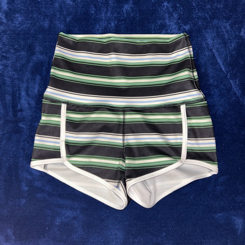 Free people Striped High-Waisted Shorts